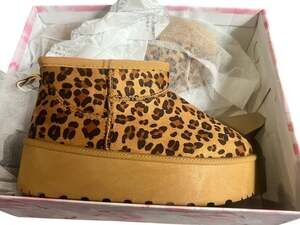Kids 13 Liz & Kate Stormy Leopard Print Platform Ankle Boots